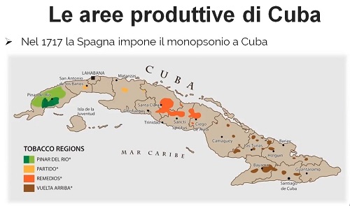 Le aree produttive di Cuba