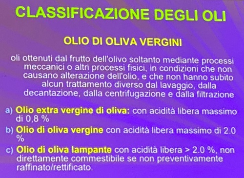 La classificazione degli oli