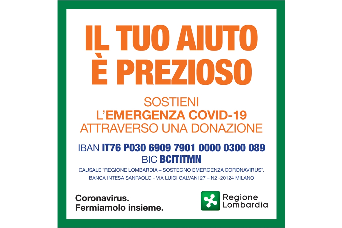 Emergenza Coronavirus, aiutiamo la Lombardia