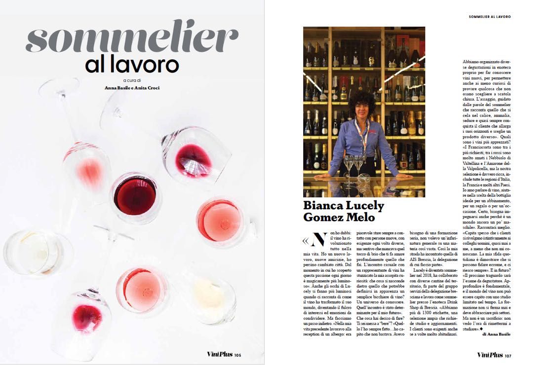 Sommelier al lavoro: Bianca Lucely Gomez Melo