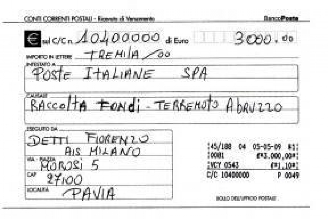 Raccolta fondi Abruzzo