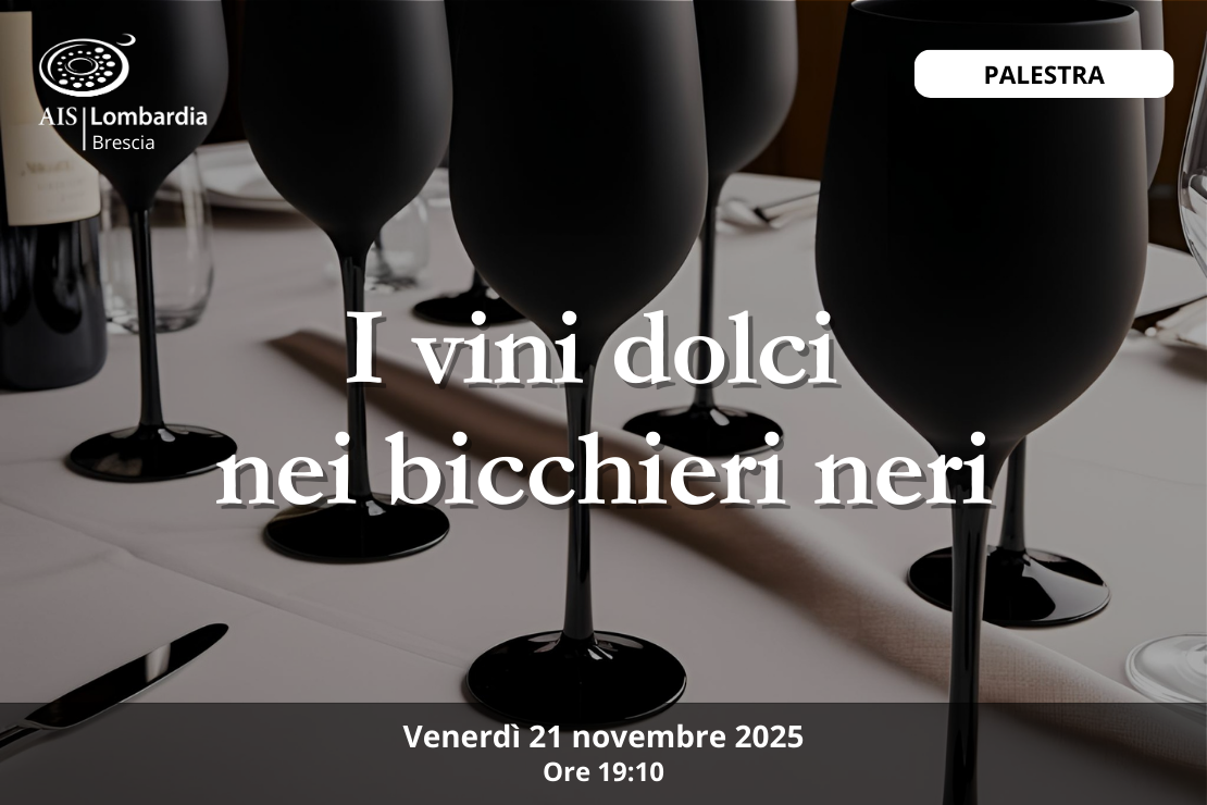 Palestra - Vini dolci nei bicchieri neri