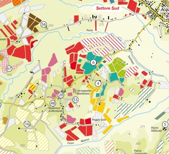 Mappa Cru Vino Nobile Montepulciano - Enogea