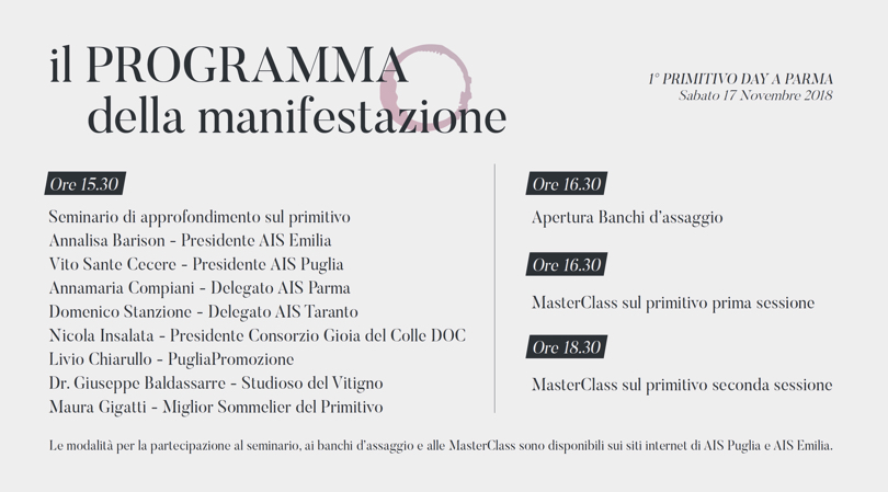 Primitivo Day - Il programma