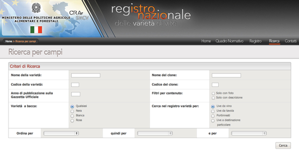 Registro Nazionale delle varietà di vite
