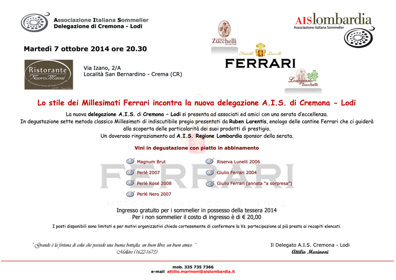 Serata Ferrari 7 ottobre 2014