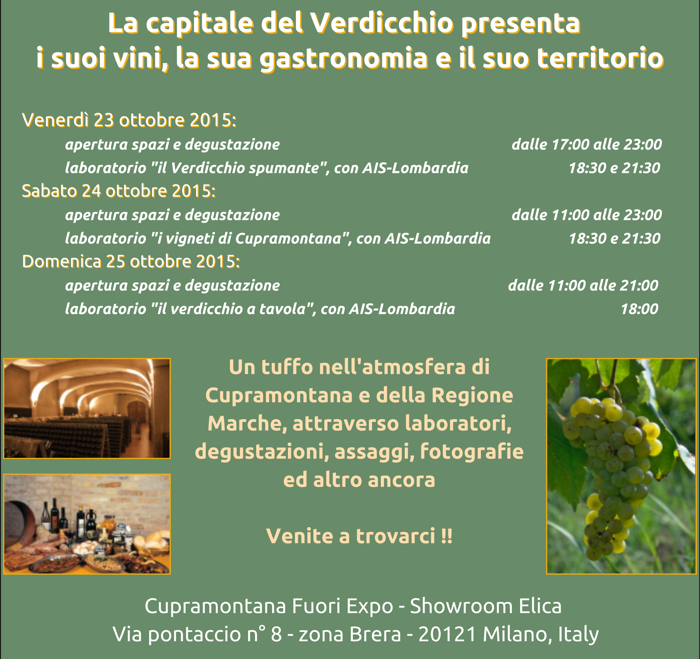 Verdicchio a Milano - Programma